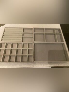 Velvet stackable jewelry organizer storage - set of 4